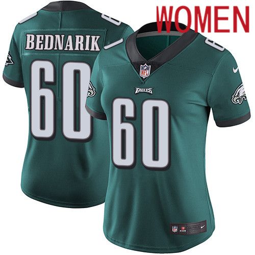 Women Philadelphia Eagles #60 Chuck Bednarik Nike Midnight Green Vapor Limited NFL Jersey->women nfl jersey->Women Jersey